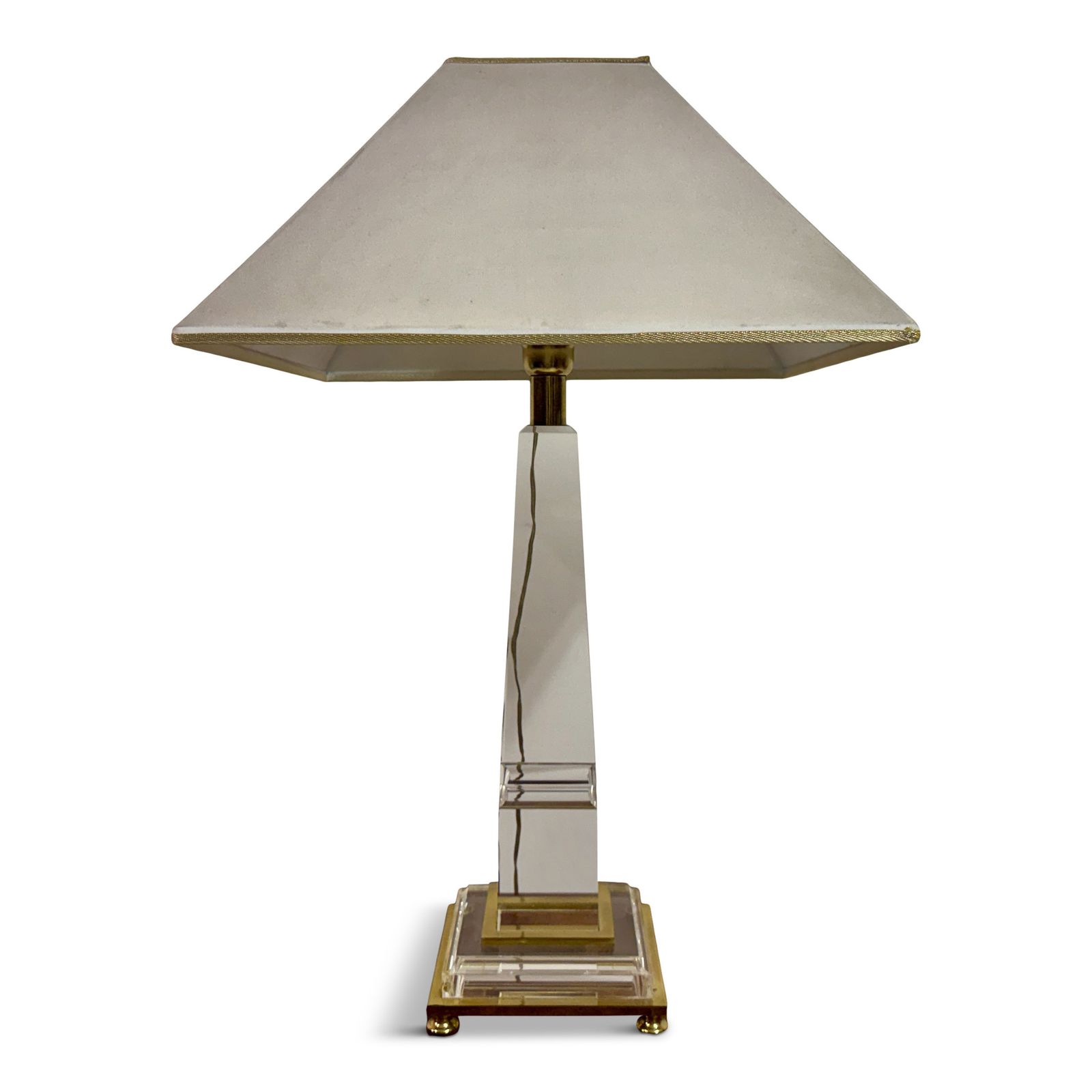 1970s Lucite And Brass Table Lamp In The Style Of Sandro Petti