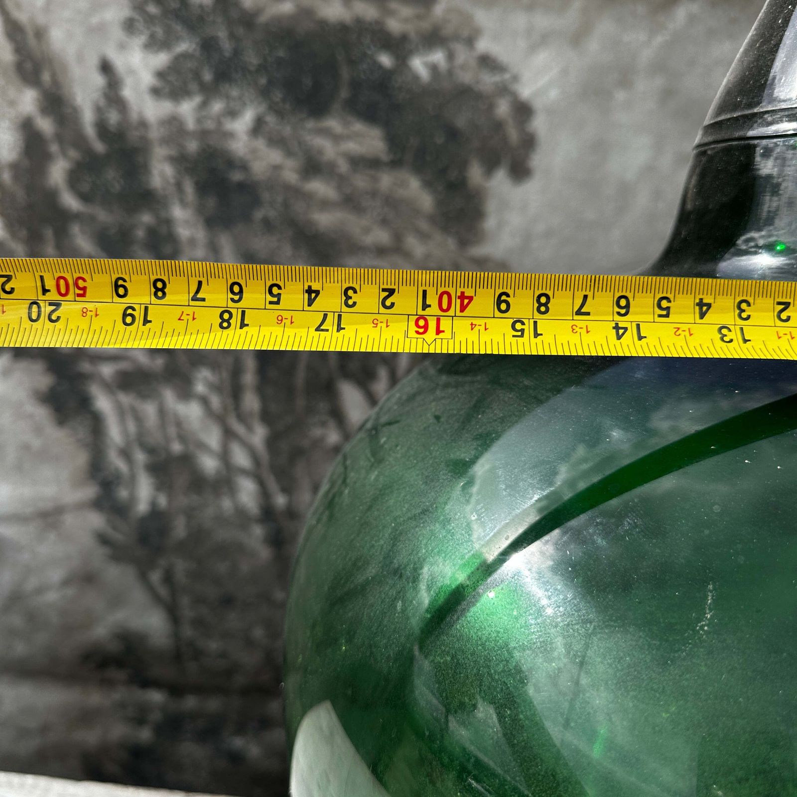 Decorative Antique Emerald Glass Spirit Bottle   Ukrainian Marriage Demijohn 65cm Tall photo Home Decor