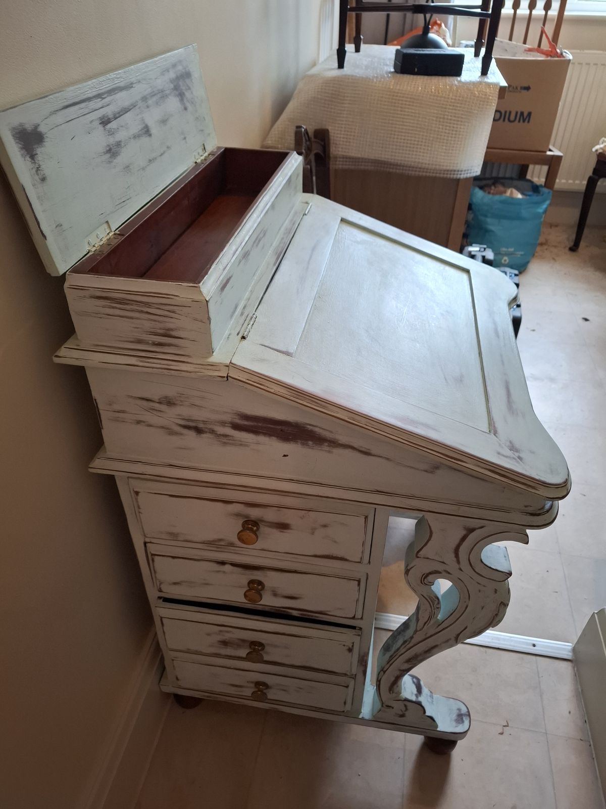 Retro Far Eastern Mahogany Davenport photo for sale