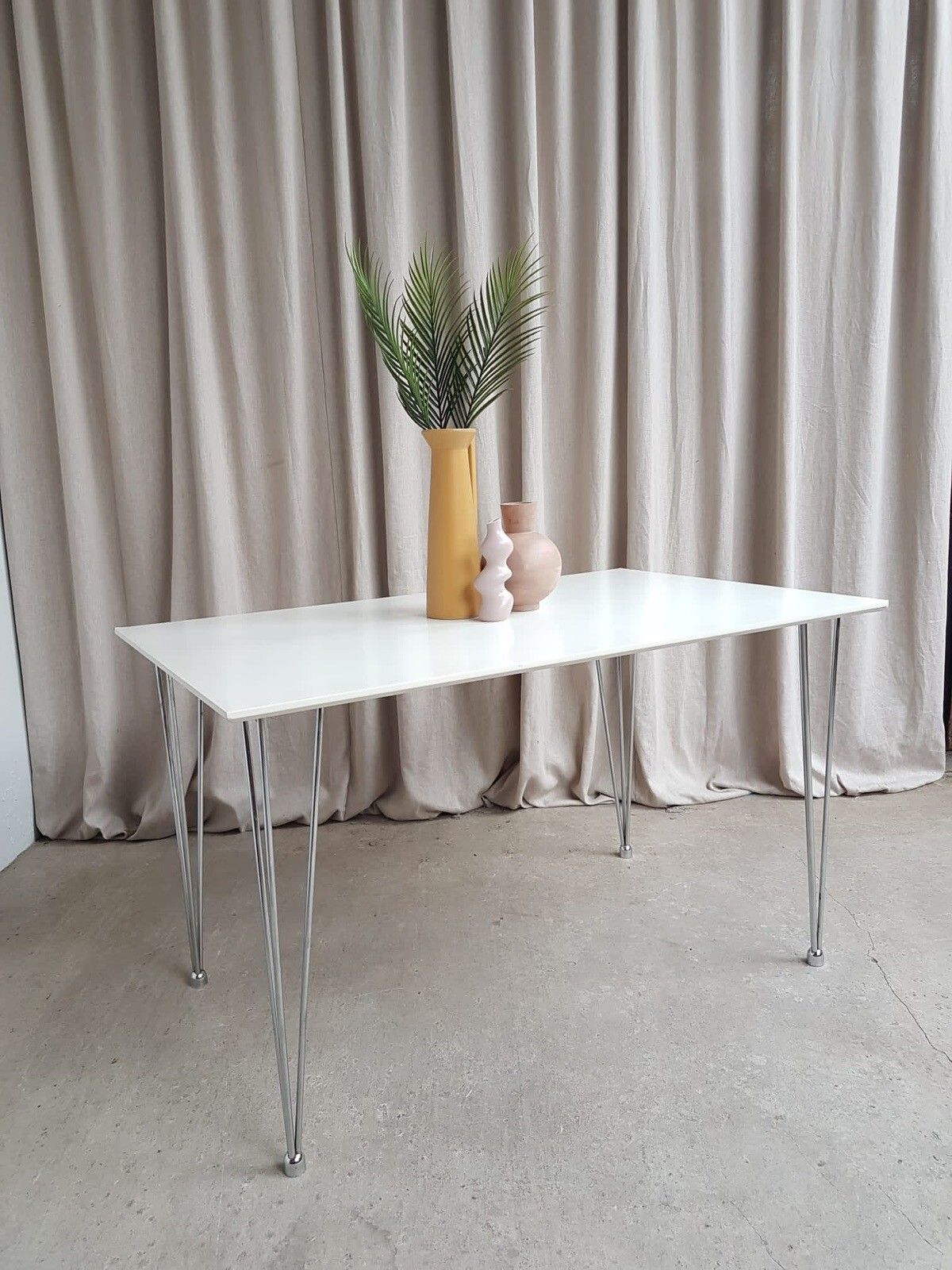 Vtg Late Mid Century Style Modernist Desk Dining Table Danish Scandi Retro R270 photo for sale