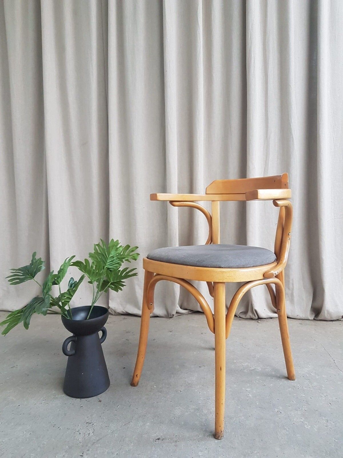 Vtg Late Mid Century Bistro Armchair Side Chair Dining Danish Scandi Retro R382