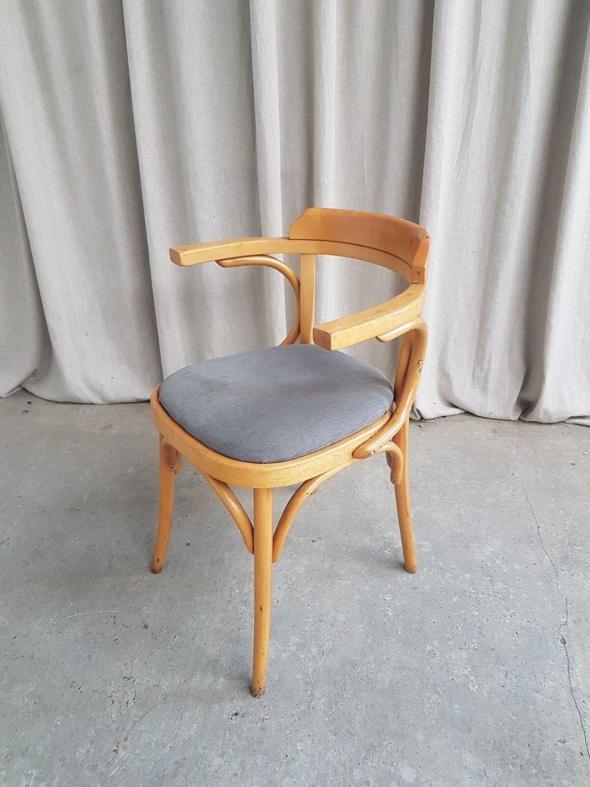Vtg Late Mid Century Bistro Armchair Side Chair Dining Danish Scandi Retro R382 photo vinterior
