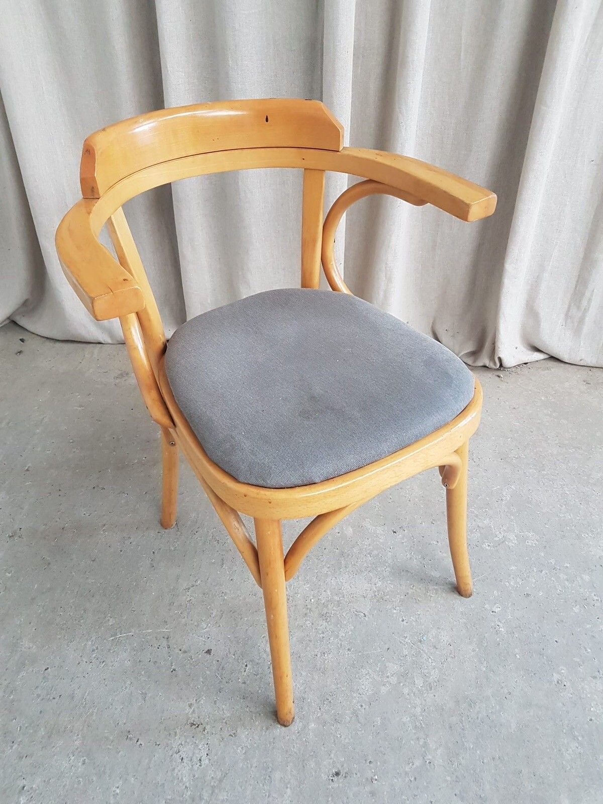 Vtg Late Mid Century Bistro Armchair Side Chair Dining Danish Scandi Retro R382 photo vintage