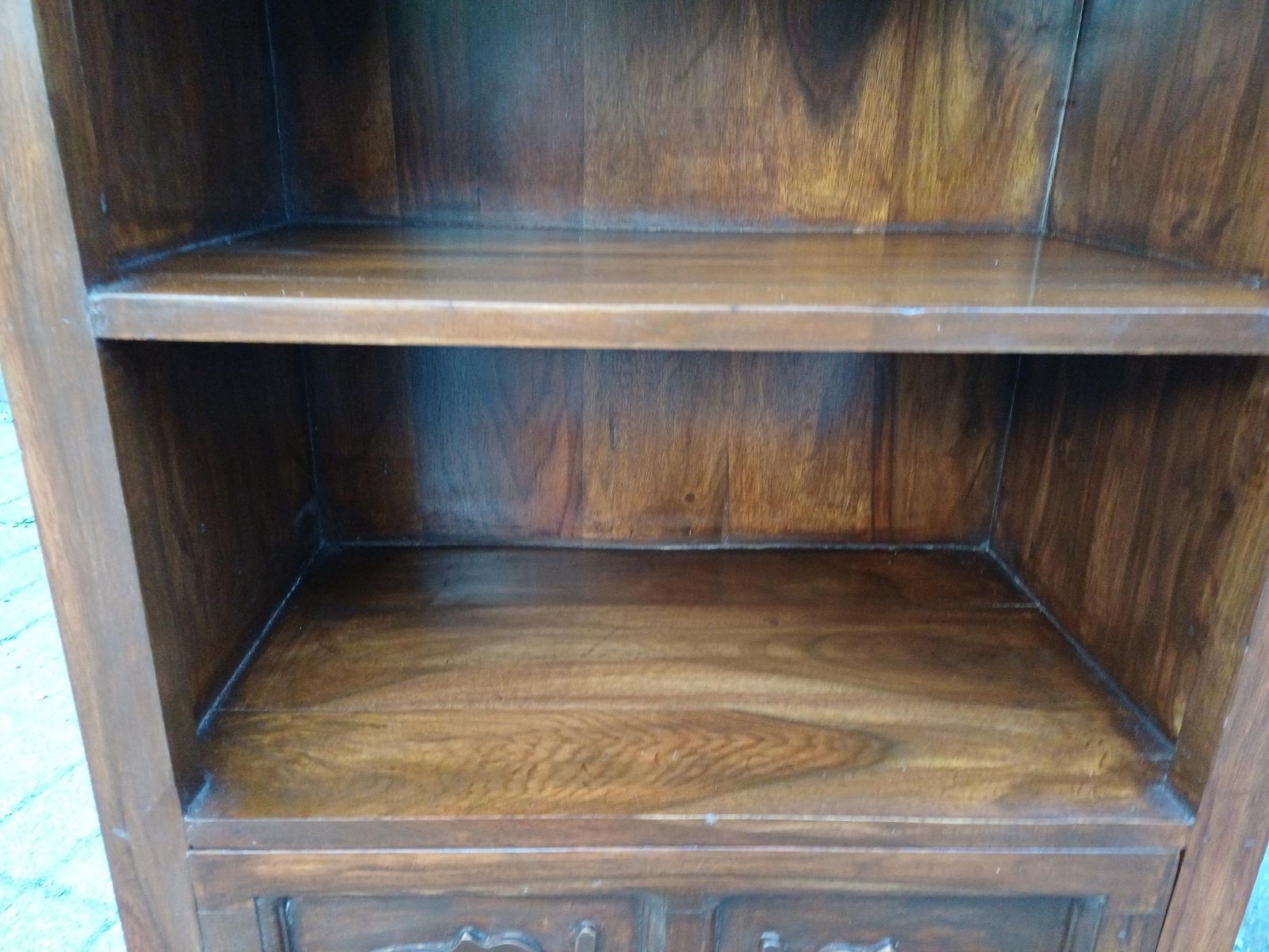 Pair Vintage Teak Elephant Cupboards Shelving Unit Drawer Cabinet Mid Century Storage Solid Wood Bedside Cabinets photo 595.0