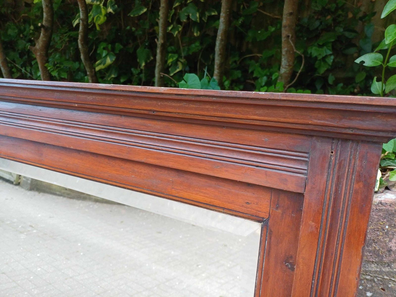 Massive Victorian Over Mantel Mirror Mahogany Wall Mirror Antique Bevelled Glass Fluted Frame Top Quality photo furniture