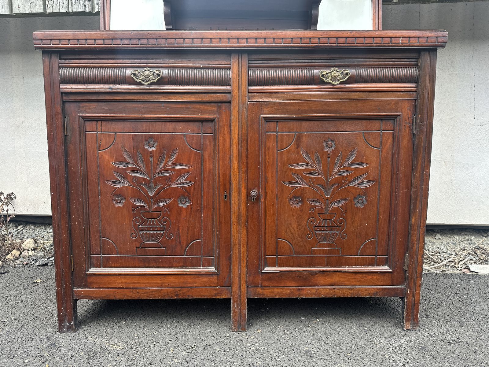 Beautiful Edwardian Carved Mahogany Mirrorback Chiffionier Sideboard photo Furniture