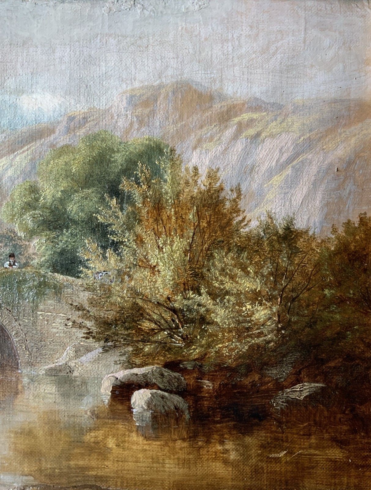 Near Bethesda, North Wales Original Signed 19th Century Landscape Oil Painting photo for sale