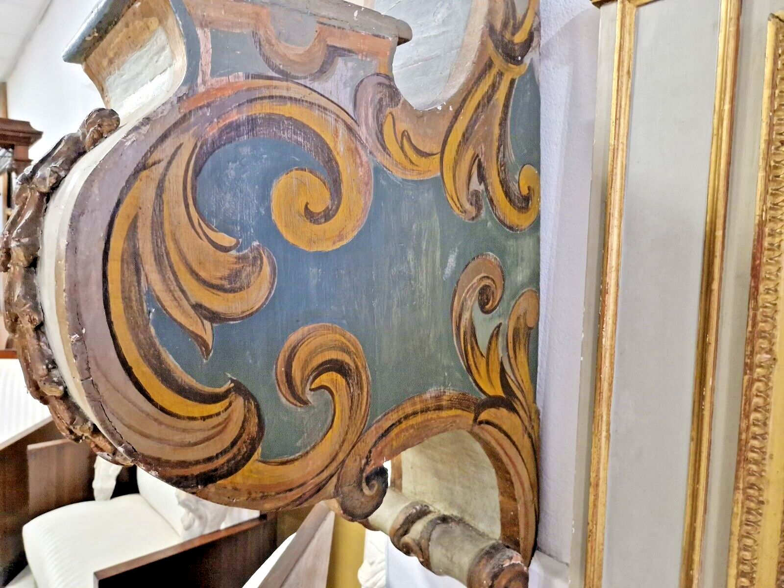 Pair Of 18th Century Giltwood Corbels Antique Italian Rococo Carved Wood Shelves photo Furniture