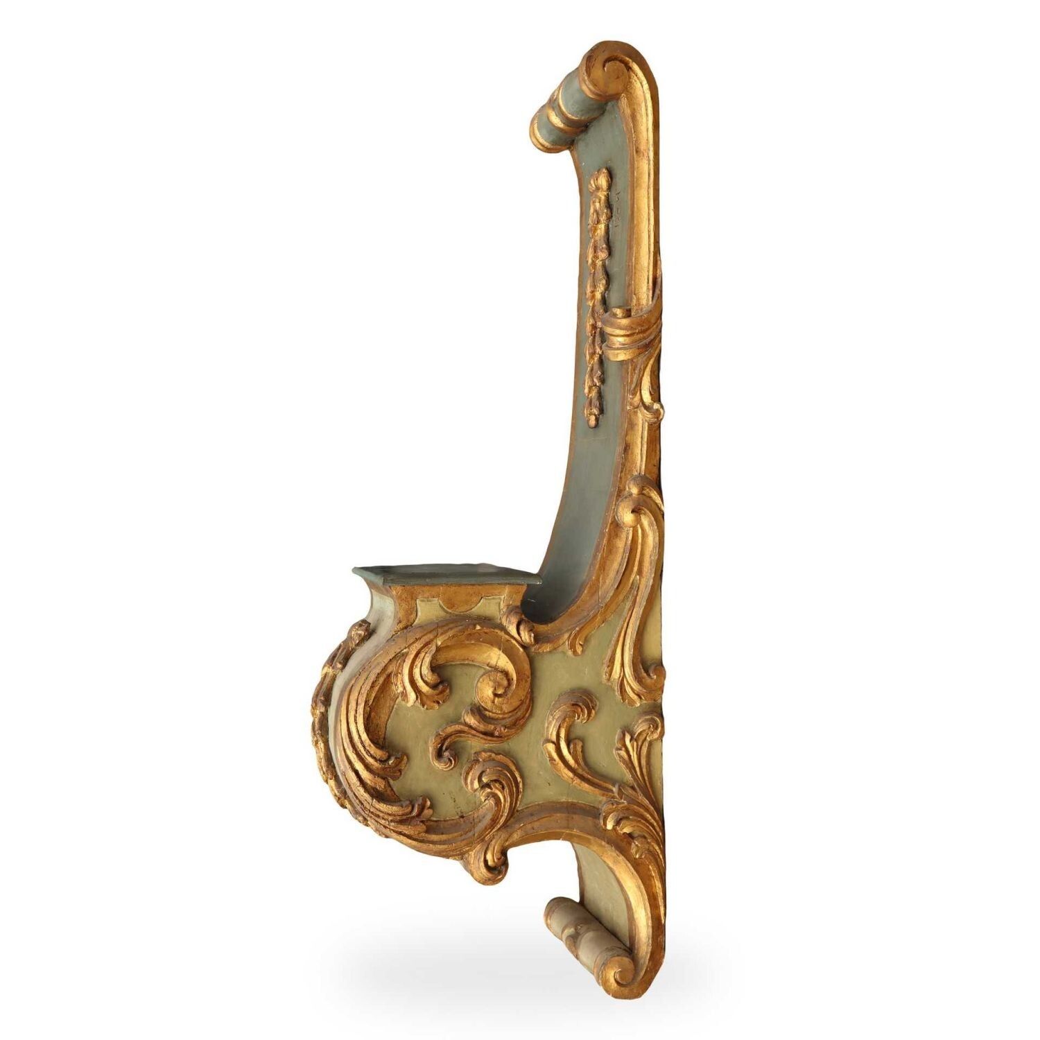 photo furniture Pair Of 18th Century Giltwood Corbels Antique Italian Rococo Carved Wood Shelves