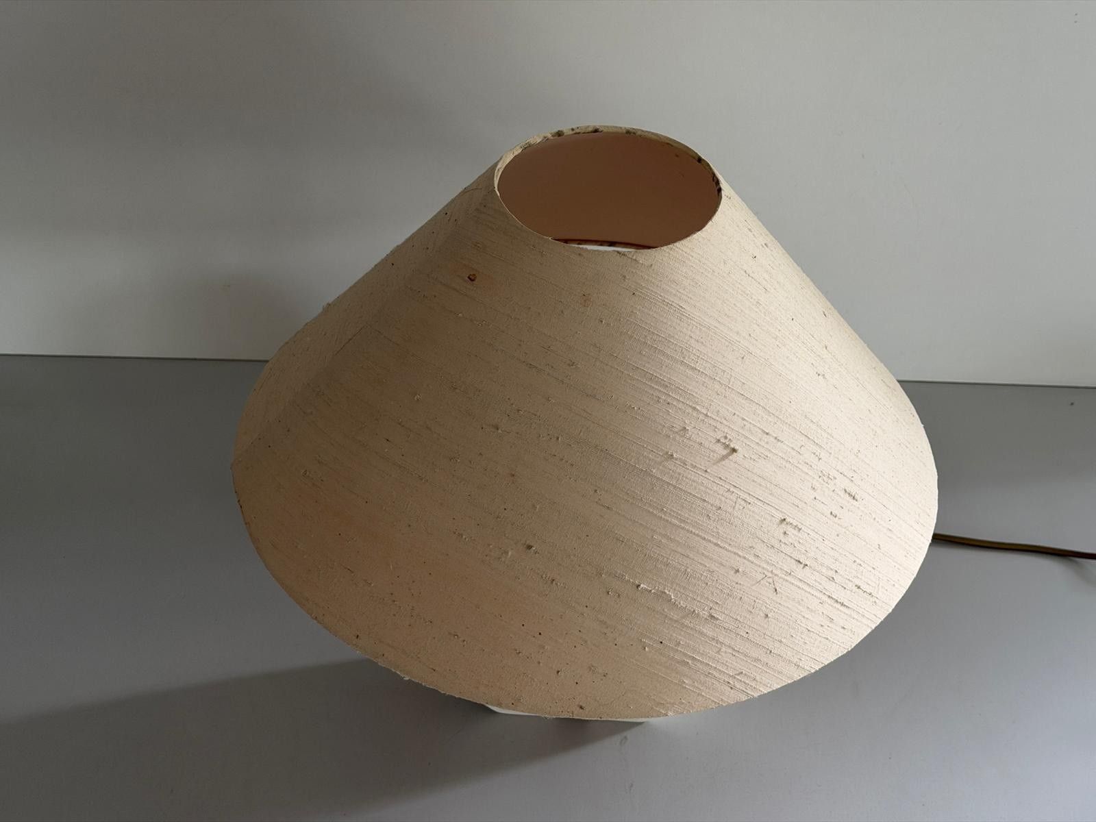 photo furniture Fabric Shade And Wood Table Lamp By Schröder & Co. Leuchten, 1960s, Germany