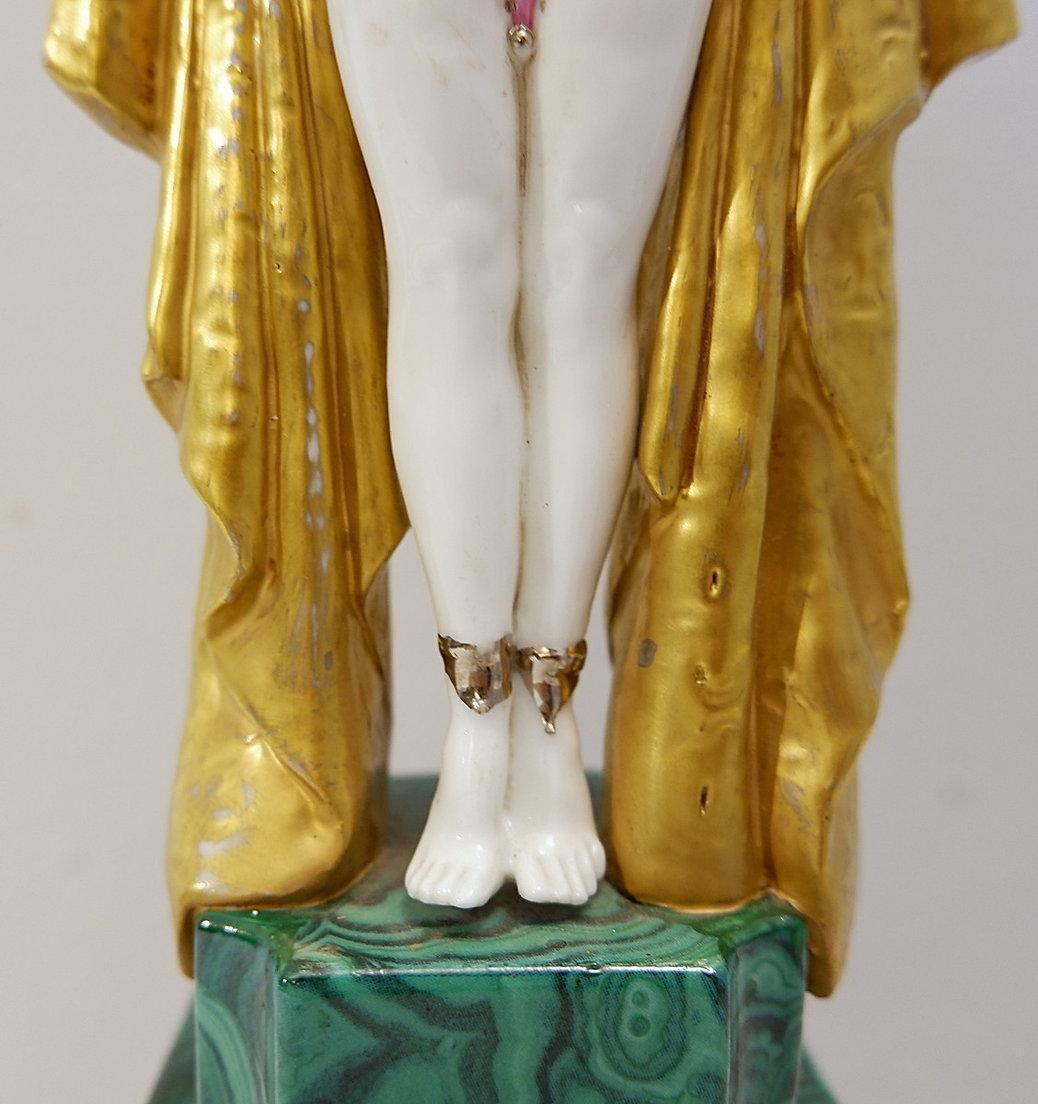 photo for sale Antinea Art Deco Porcelain Statue Inspired By Demetre Chiparus, 42cm