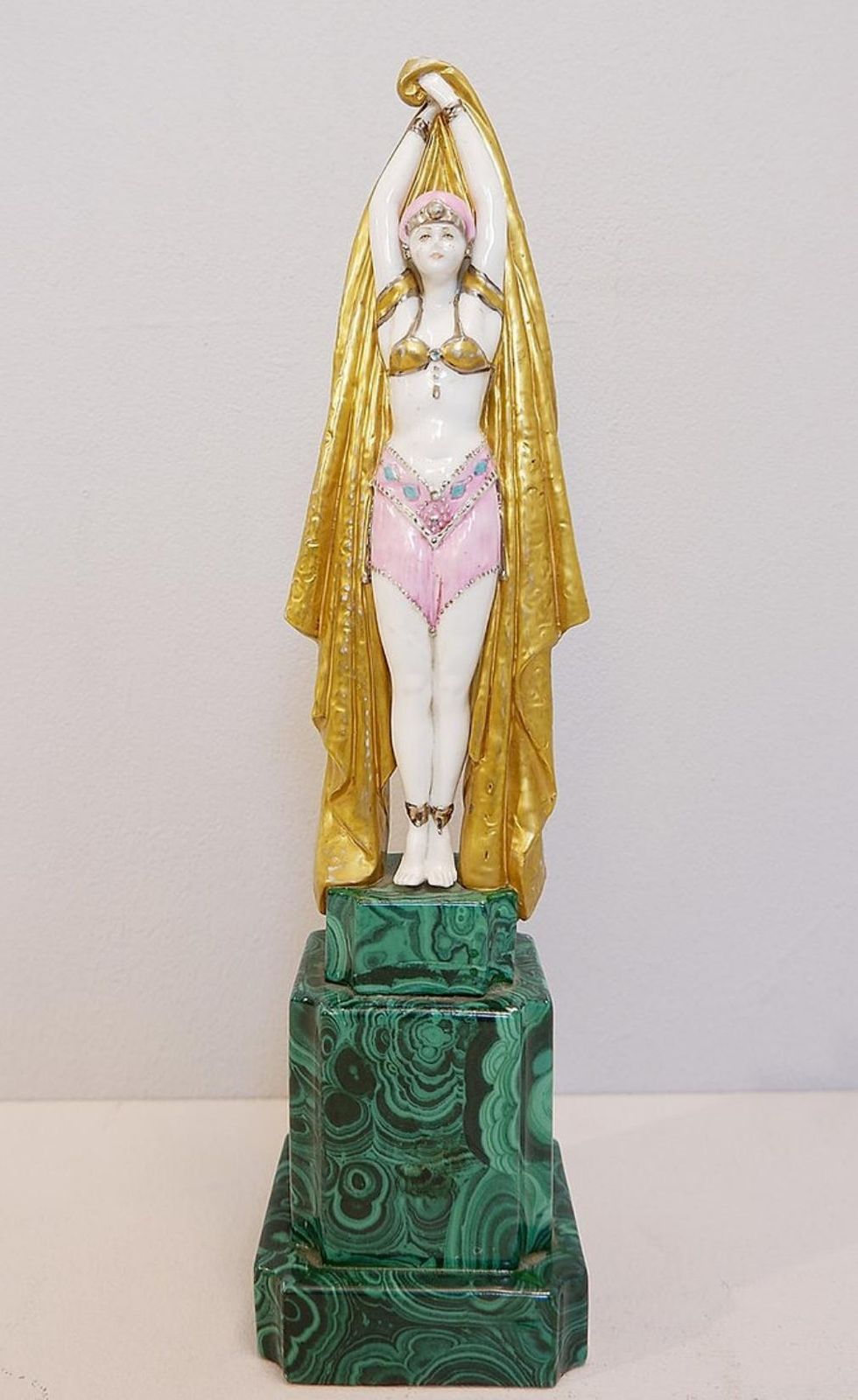 Art Antinea Art Deco Porcelain Statue Inspired By Demetre Chiparus, 42cm photo