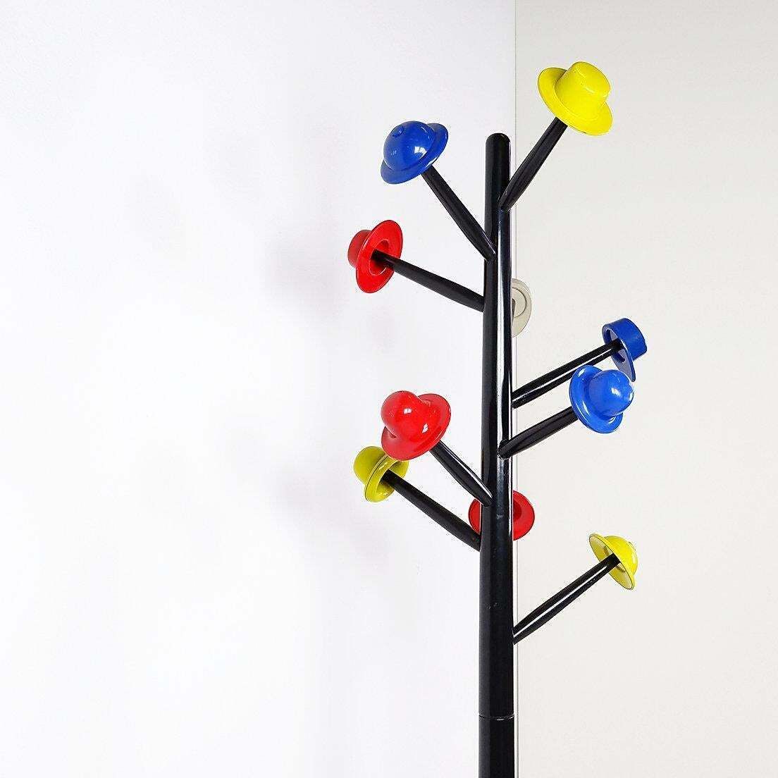 Postmodern Coat Stand 'Albero Dei Cappelli' By Ugo Nespolo For Origlia, 1978 photo furniture