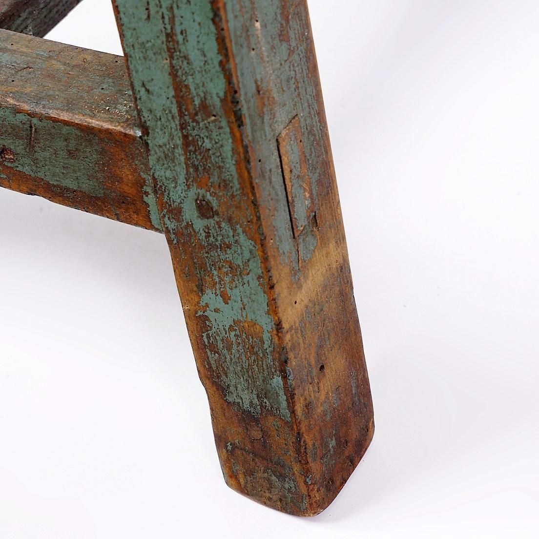 Industrial Console/Table Bluestone Top And Green Weathered Wood   20th photo 1218.0