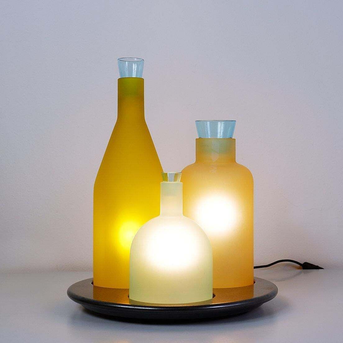 photo furniture "Bacco 1 2 3" Italian Murano Glass Table Lamp By Guido Rasati For Itre   1980s