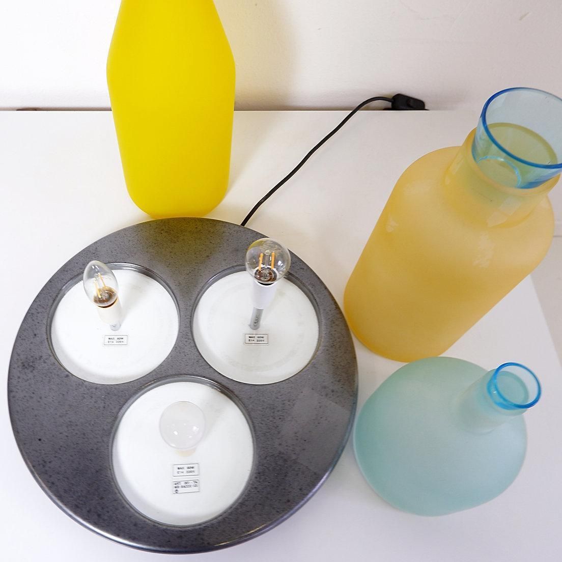 photo for sale "Bacco 1 2 3" Italian Murano Glass Table Lamp By Guido Rasati For Itre   1980s