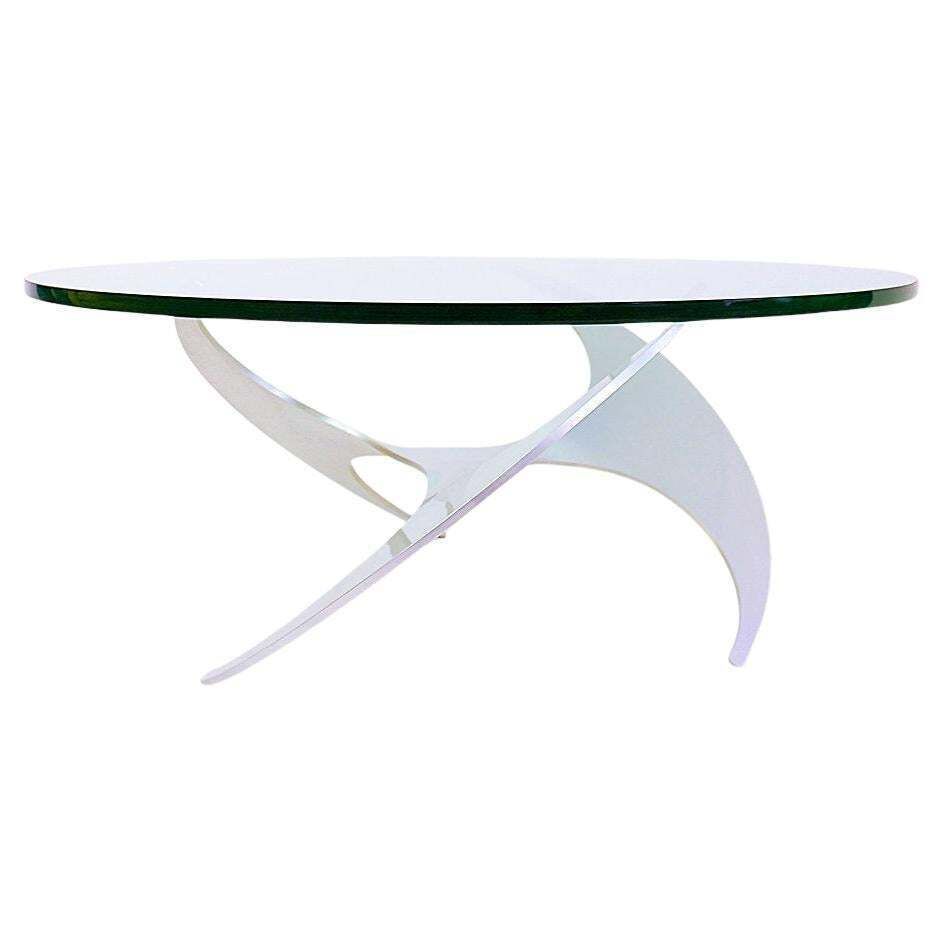 Knut Hesterberg For Ronald Schmitt Aluminum "Propeller" Coffee Table   1960s