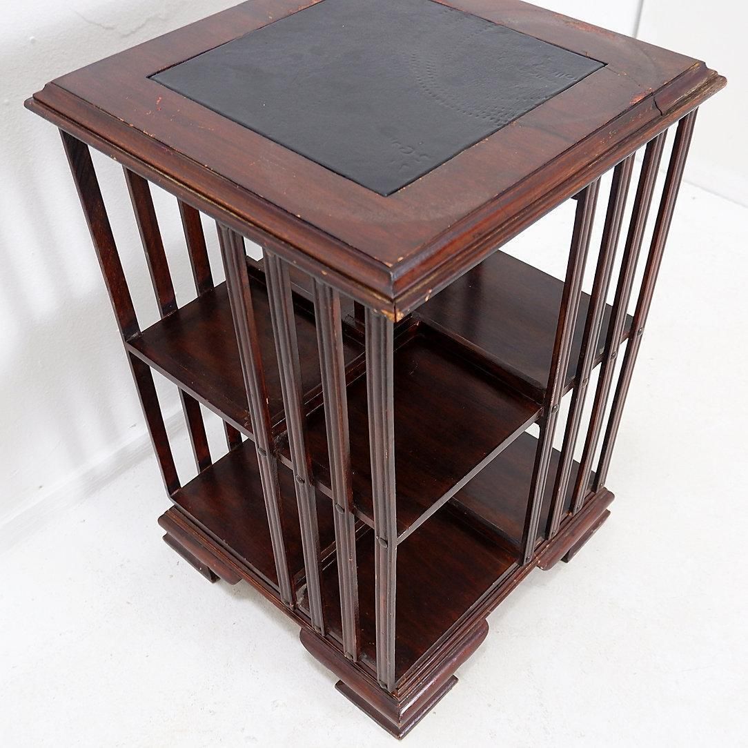 Vintage Sheraton Revival Hardwood & Revolving Bookcase Side End Table photo Furniture