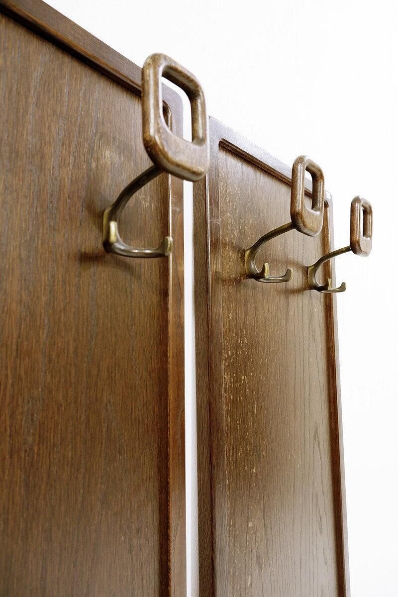 Mid Century Paire Of Modern Wood Wall Coat Rack, 1960s photo for sale
