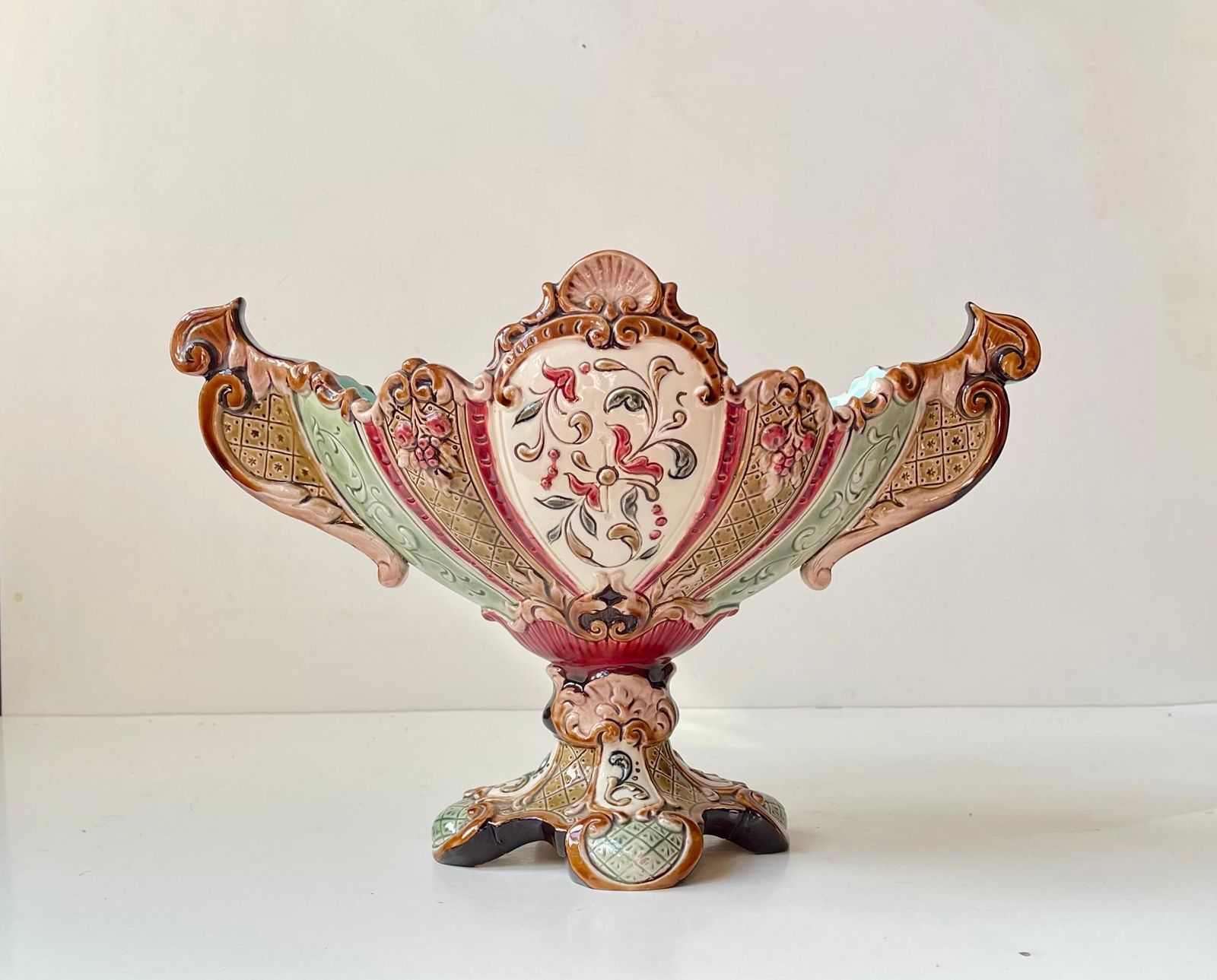 19th Century Majolica Jardiniere By Wilhelm Schiller & Son, Bohemia, Circa 1890 photo furniture