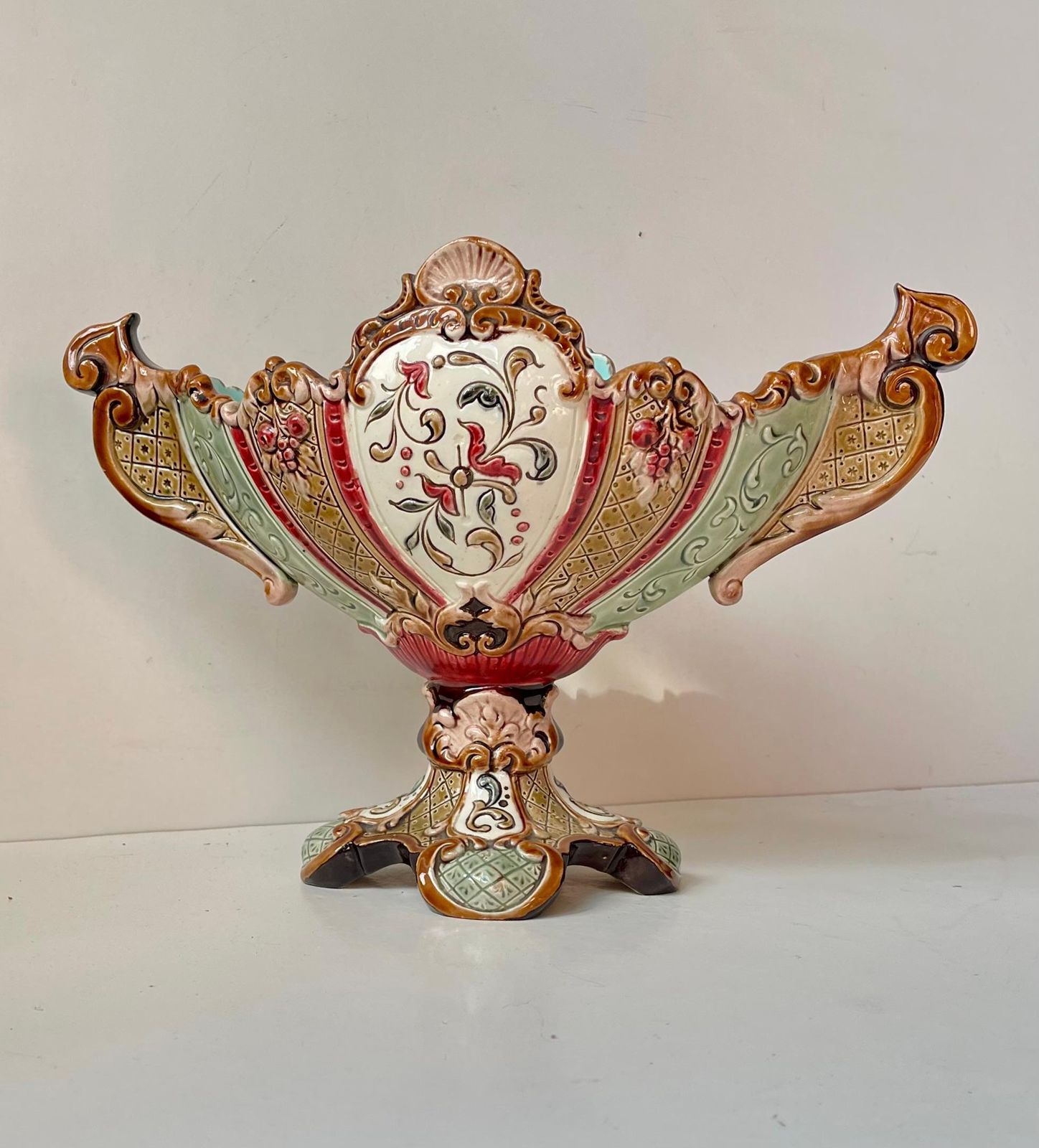 19th Century Majolica Jardiniere By Wilhelm Schiller & Son, Bohemia, Circa 1890 photo Garden Decor