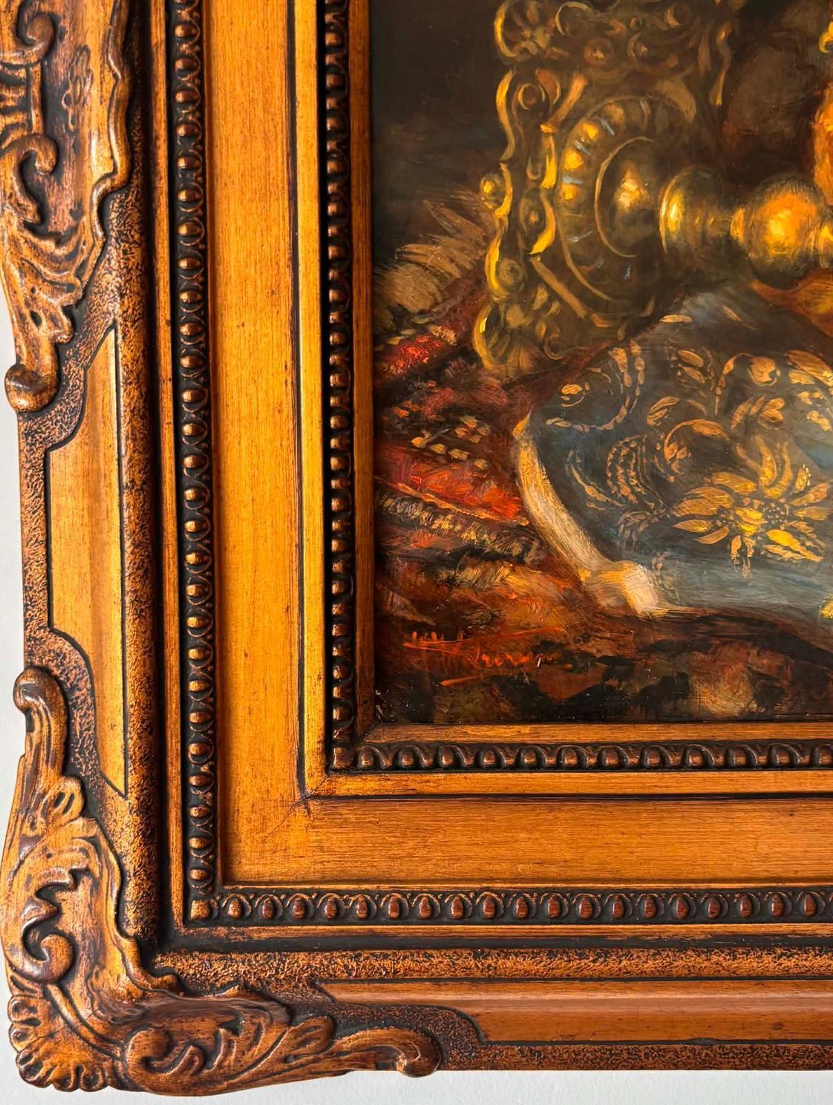 Vintage Oil Painting Kittens Playing, Ornate Gold Frame, Antique Style Cat Art, Collectible Animal Painting photo buy