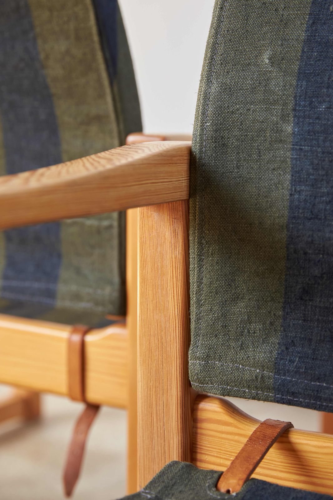 Pair Of Wood And Canvas Safari Chairs By Karin Mobring, C1970 photo vinterior