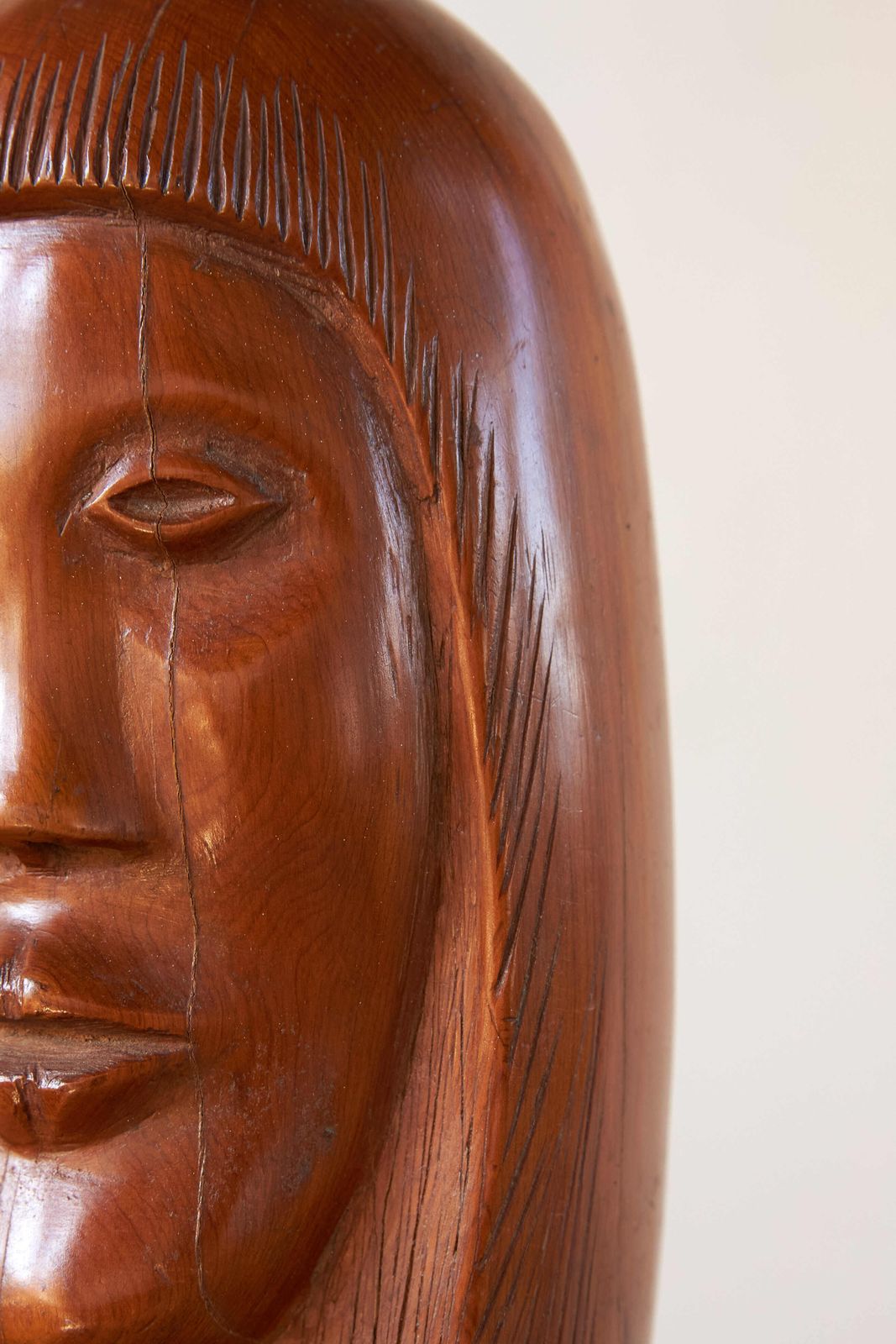 Cuban Modernist Carving Of A Head By Sculptor Florencio Gelabert photo vintage