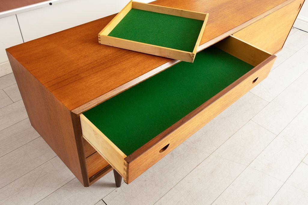 photo furniture Danish Midcentury Sideboard In Teak With Recessed Handles C.1965
