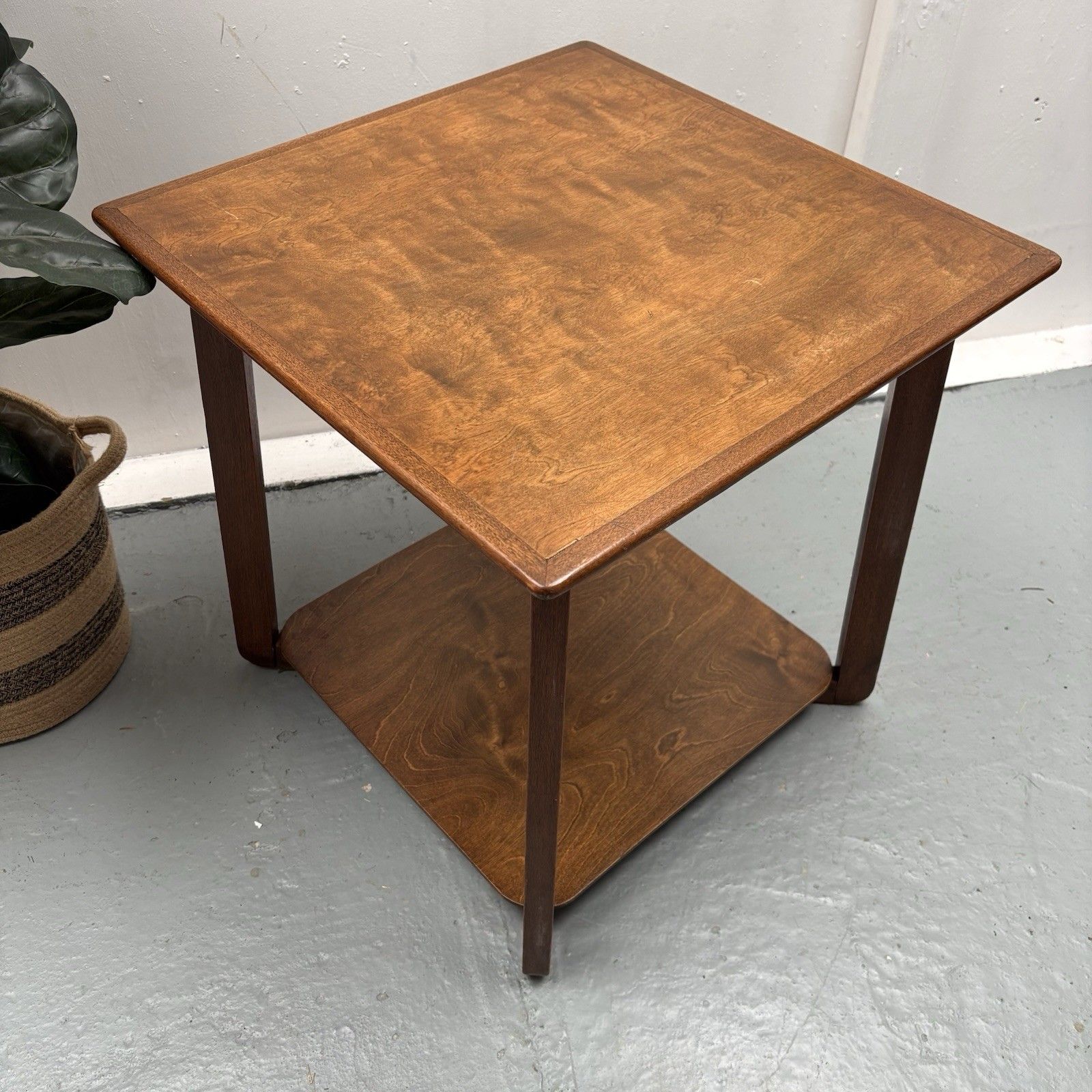 Vintage 1940s 1950s Art Deco / Mid Century Oak Side Occasional Table photo vintage