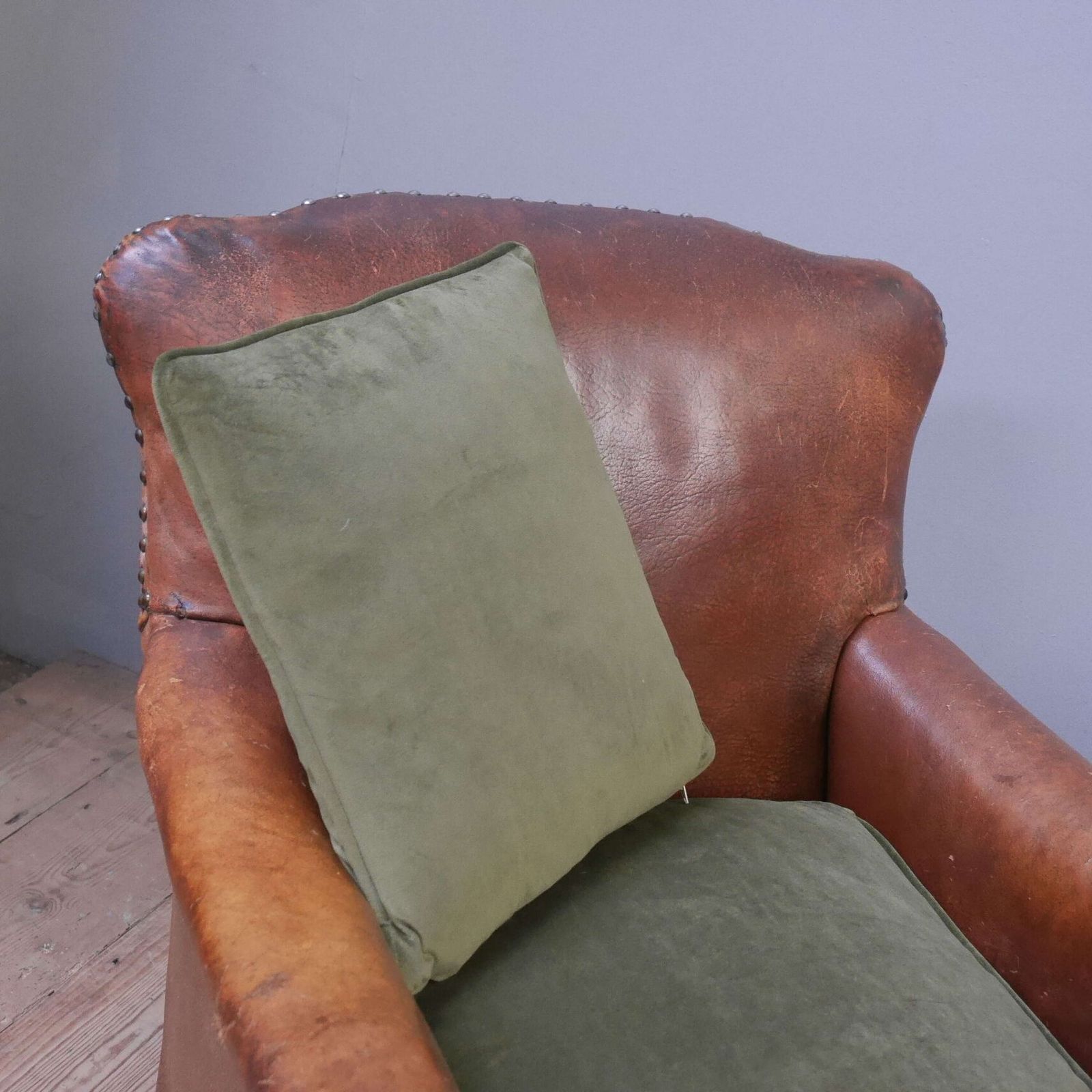 2249.99 Pair Of Early 20th C English Leather Club Chairs photo