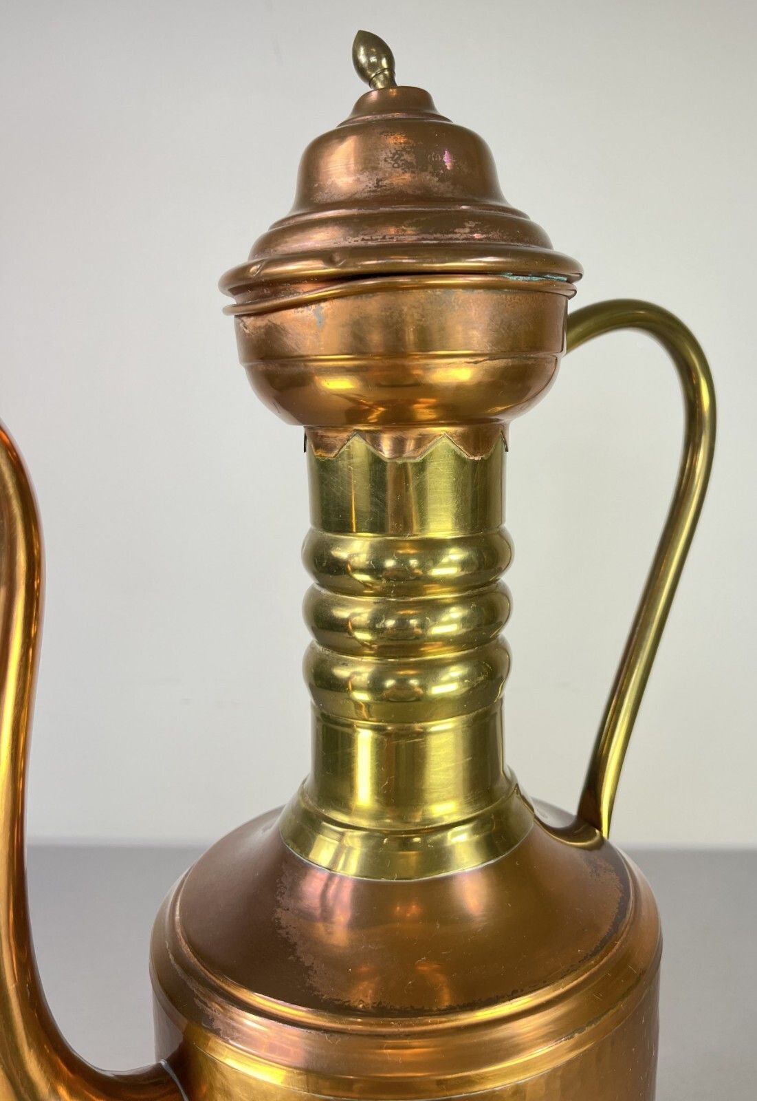Carafe Vintage Belgian Copper Coffee Pot Art Deco Kitchen Decor Lot 5168 photo vintage