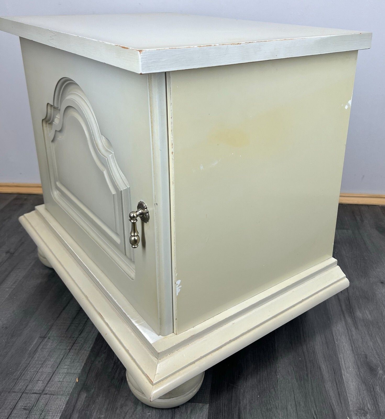 Pair Of Bedside Tables Antique French Shabby Chic Style Carved Cabinets Lot 2899 photo Furniture