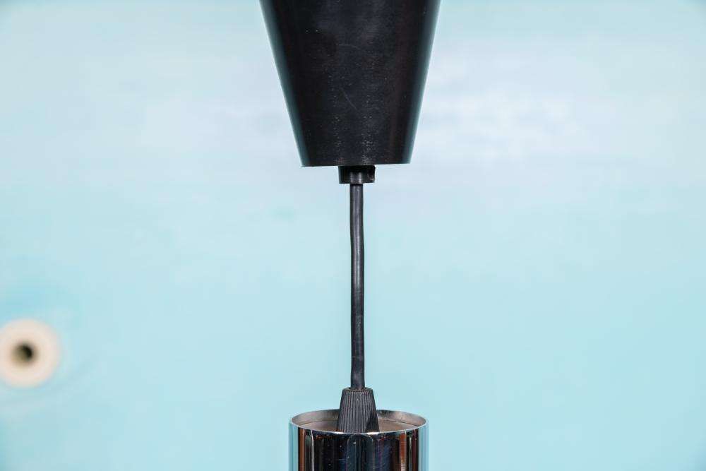 Vintage Chrome And Glass Pendant Lamp, Cascade Space Age Pendant photo vintage