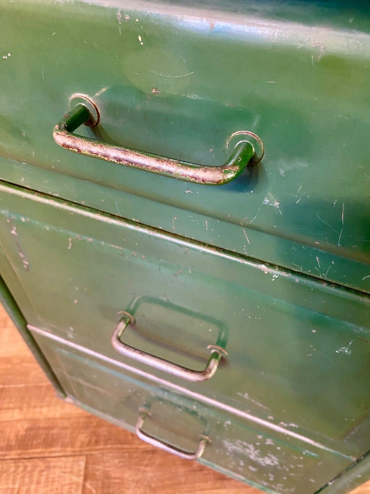 photo for sale Vintage 1930s / 40s Home Office Metal Desk With Drawers.