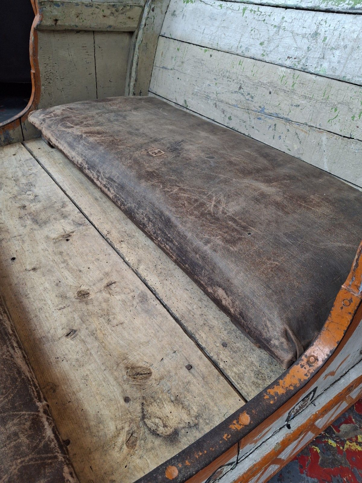 photo for sale Early 20th Century Painted French Fairground Sleigh.