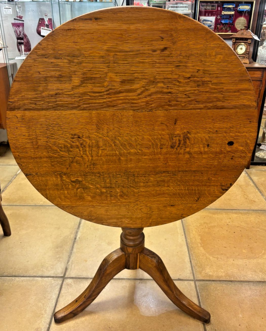 Antique Georgian Oak Tripod Pedestal Tilt Top Table