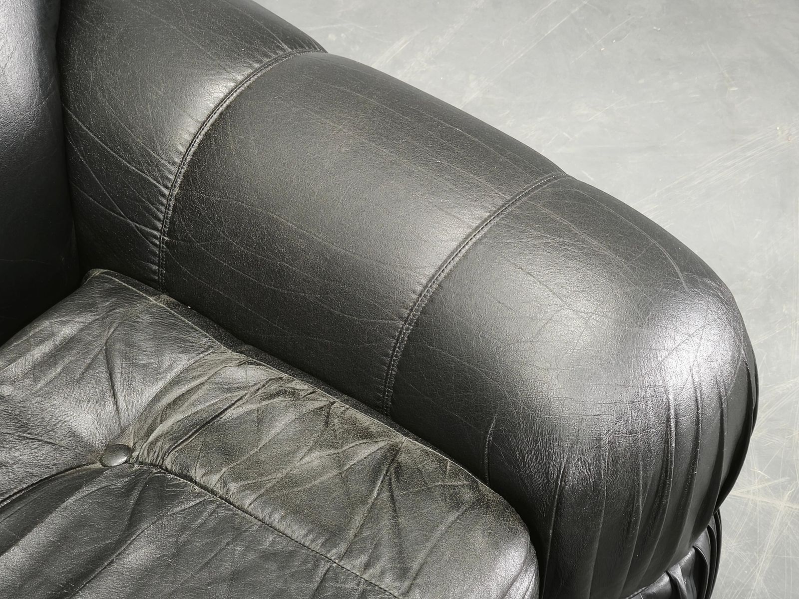 photo furniture 1970s Italian Two Seat Sofa By Adriano Piazzesi In Chrome And Leatherette