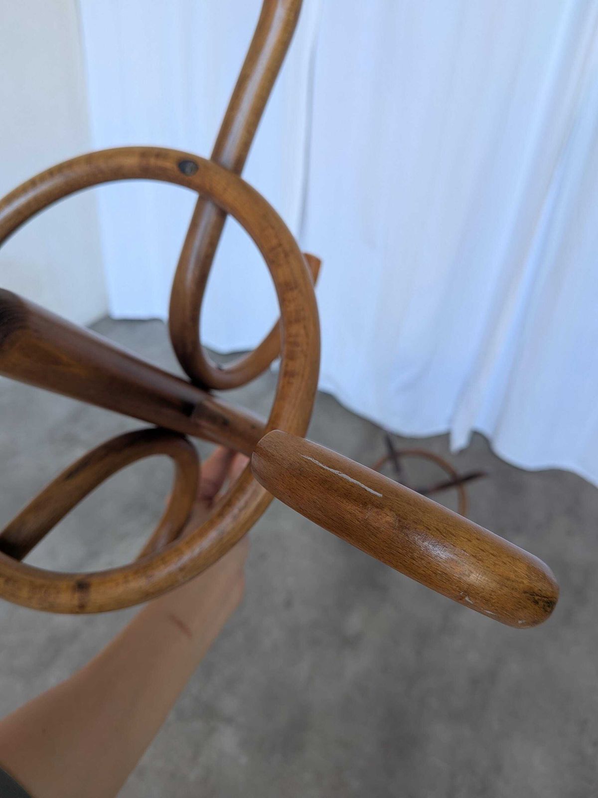 Vintage Bentwood Coat Stand In Thonet Style, Dark Brown Wood Hall Tree, Entryway Coat Rack photo buy