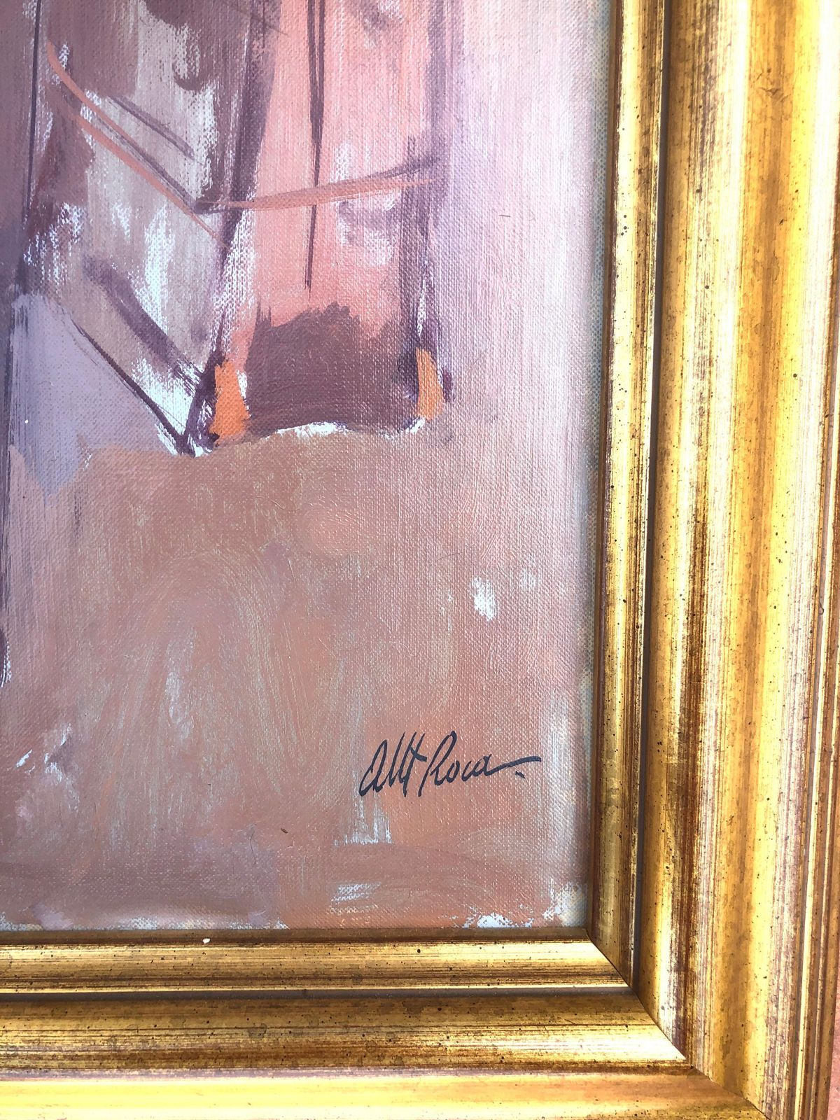 Musiciens des rues au chien, Albert Roca, peinture figurative moderne espagnole à l'huile, vers 1990 photo for sale