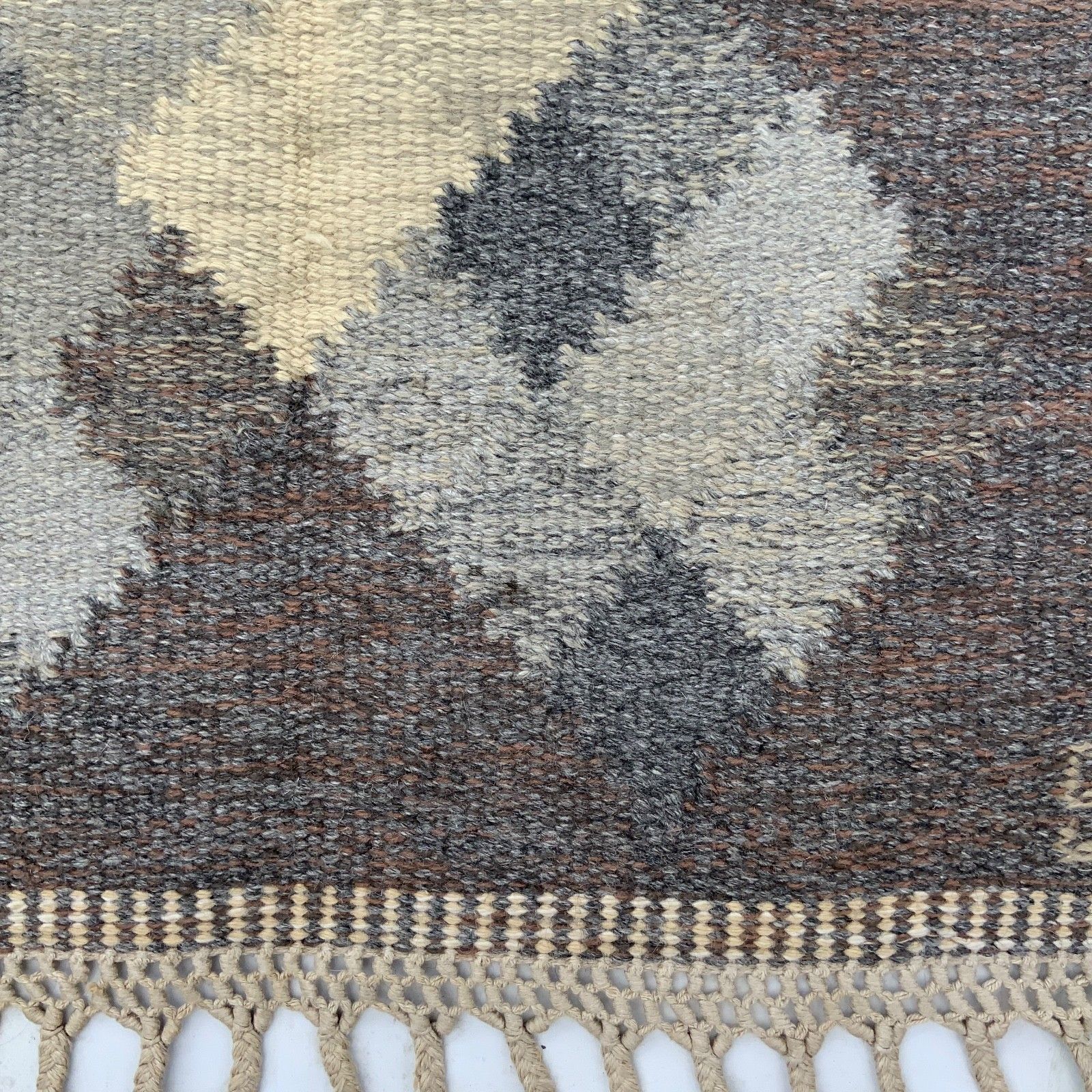 Textiles Mid Century Swedish Kilim Röllakan Rug By Brita Svefors For Axeco Svenska 1960s photo