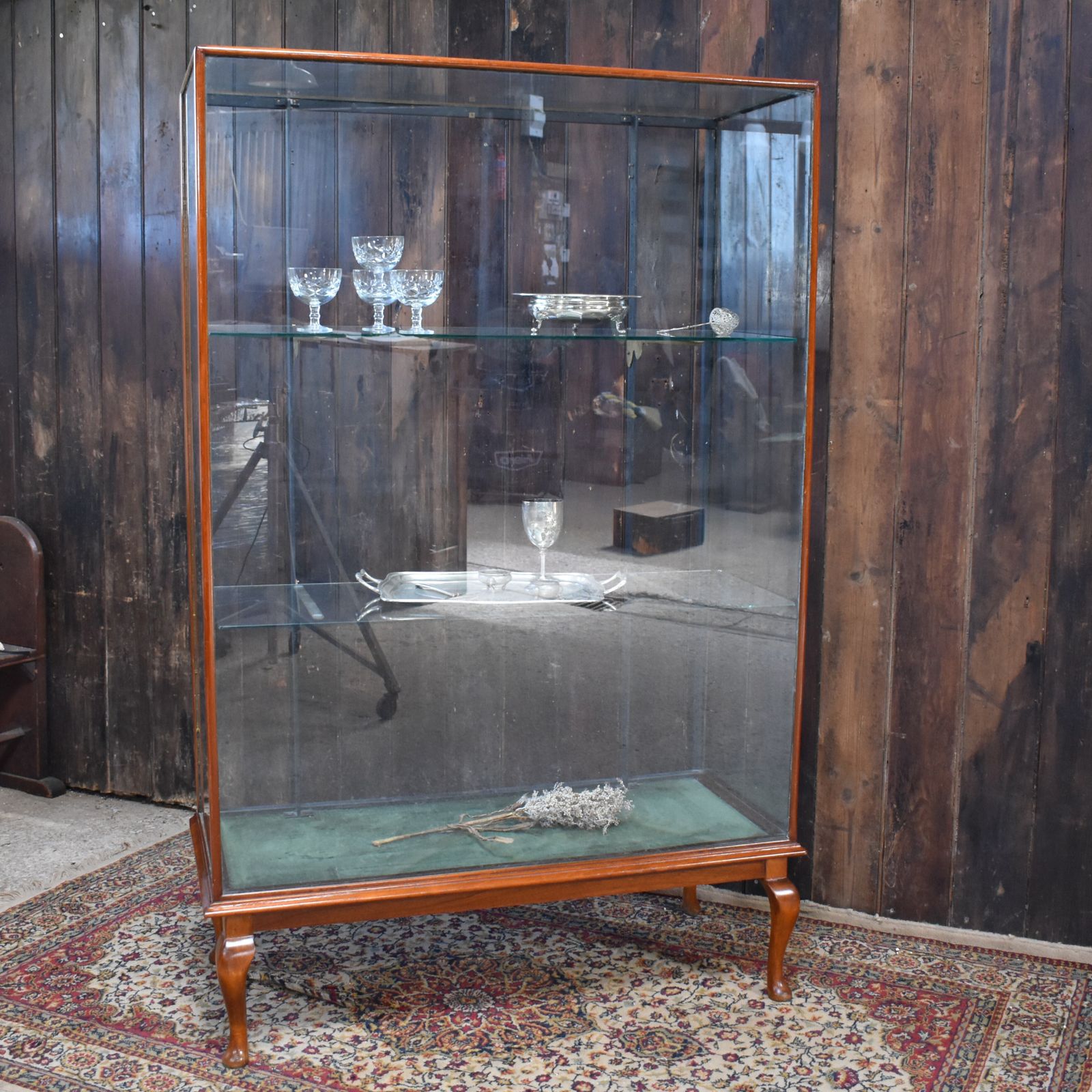 Antique Mahogany Haberdashery Outfitters Glass Shelves Shop Display Cabinet photo furniture