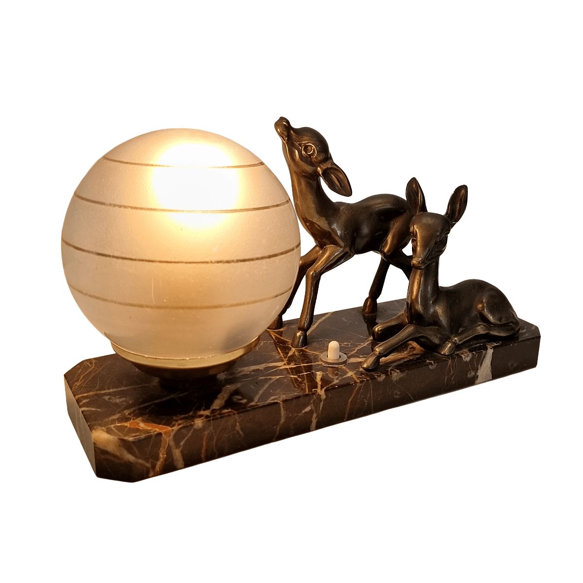 Lampe Art déco française aux Bambis, années 1930-1940 photo vinterior