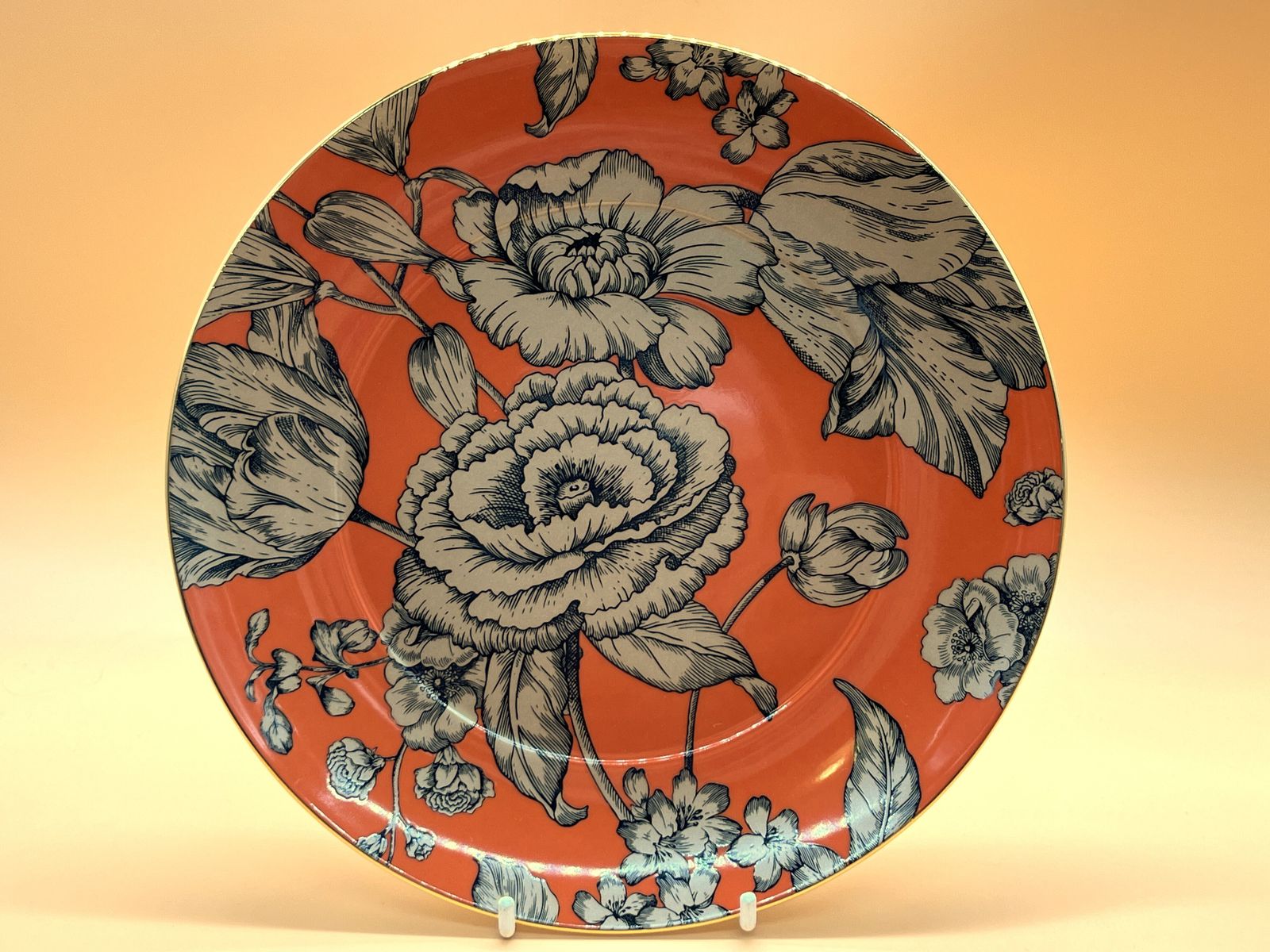 Wedgwood Pottery Vibrance Orange Tea Cup, Saucer & Side Plate Trio Boxed. photo for sale