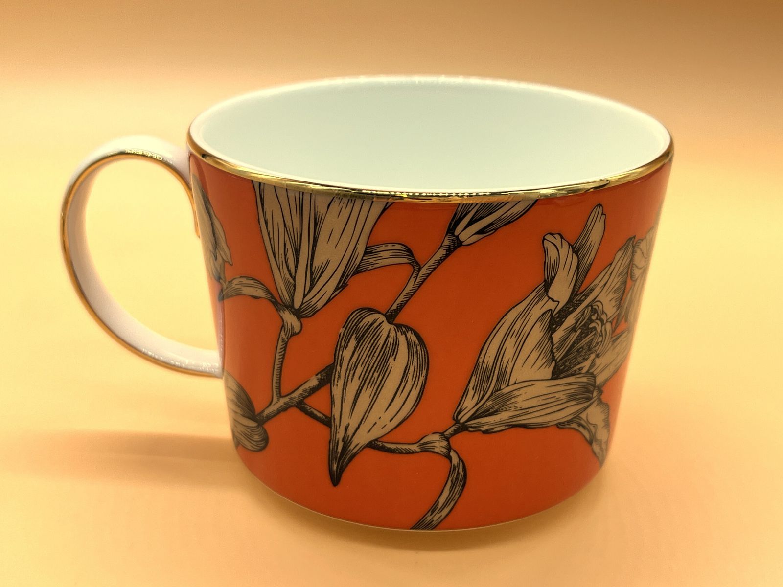 photo for sale Wedgwood Pottery Vibrance Orange Tea Cup, Saucer & Side Plate Trio Boxed.