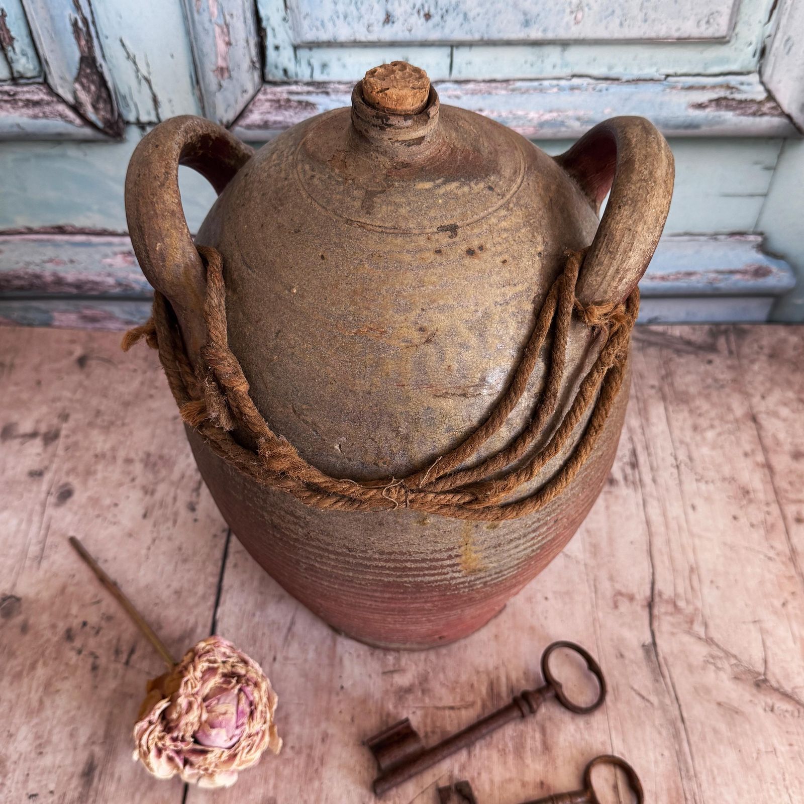 Vintage Clay Pottery Urn photo furniture