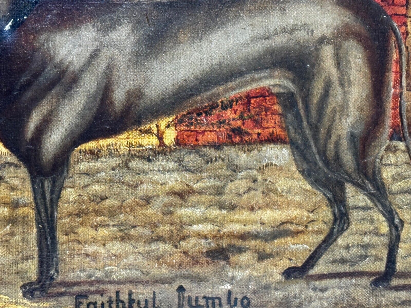 photo vintage 19th Century Oil Painting Prized Sporting Greyhound Racing Champion After Edwin Landseer