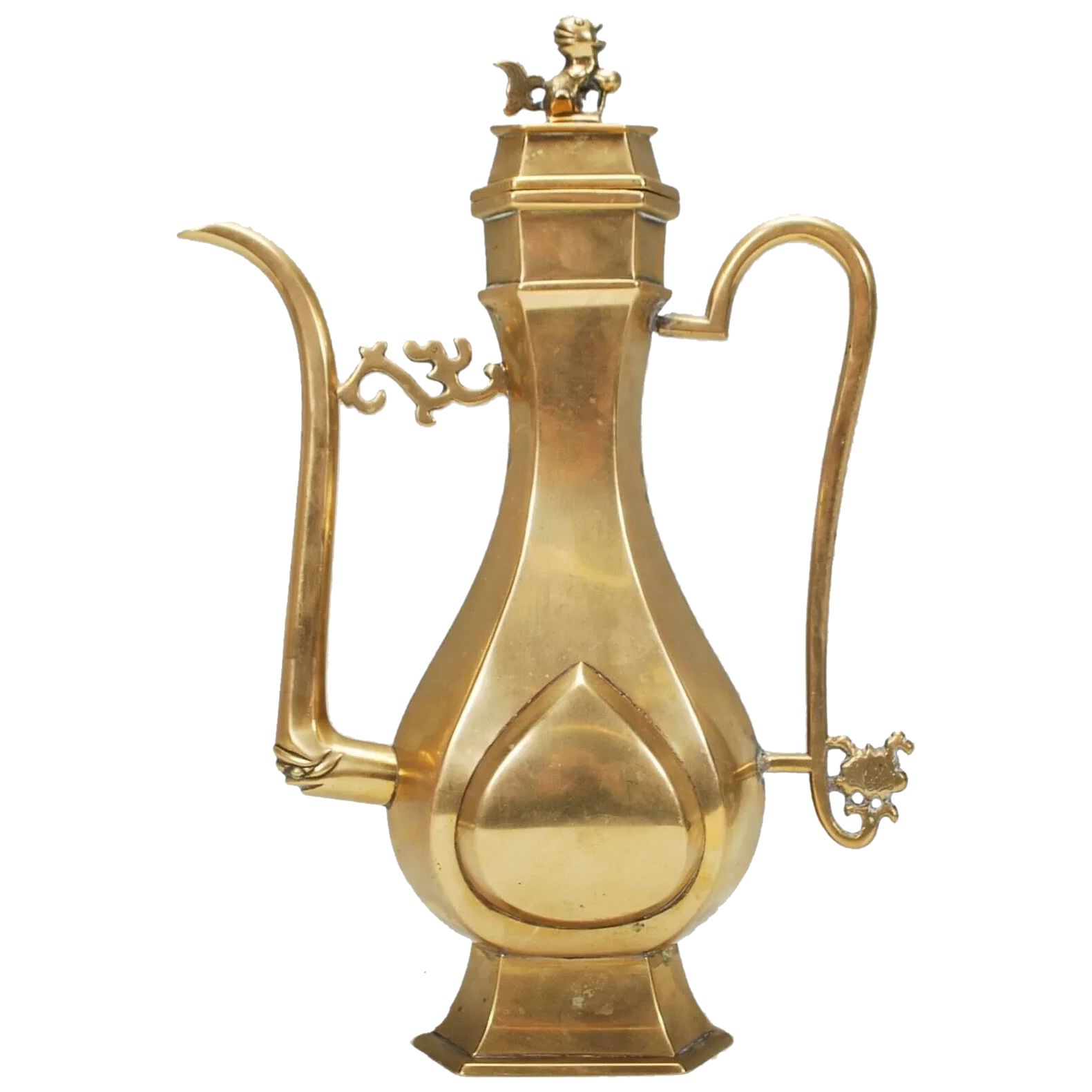 19th Century Chinese Kuang Hsu Guangxu Qing Gilt Bronze Slim Teapot