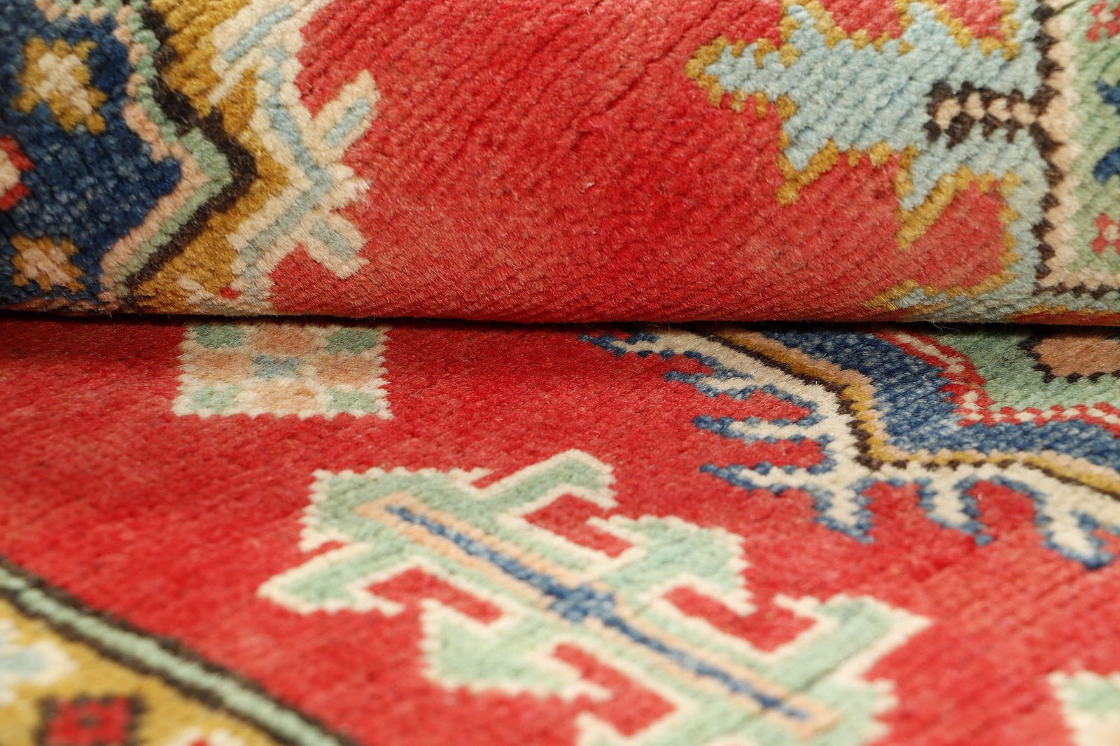Red And Ivory Afghan Kazak Hand Knotted Traditional Rug 3x5 photo 248.0