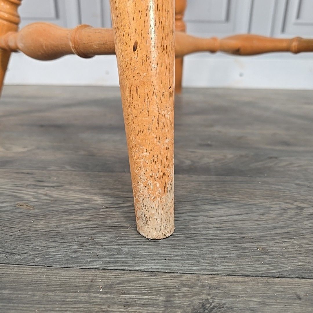 Retro Vintage Dining Chair Solid Wooden Hoop Back Windsor Seat Beech Blonde photo Furniture